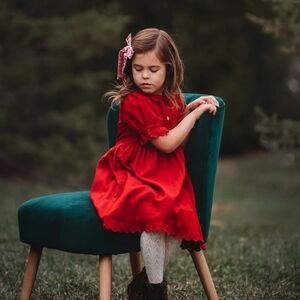 Canvas House Designs Red Dress, Size 8-9